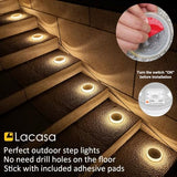 Lacasa Solar Deck Lights, 1 Pack Driveway Walkway Step Light Solar Powered