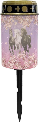 ZOUTAIRONG Horses Cherry Blossom Solar Light for Cemetery Grave Durable Solar Garden Lights Landscape Lighting | Lumora