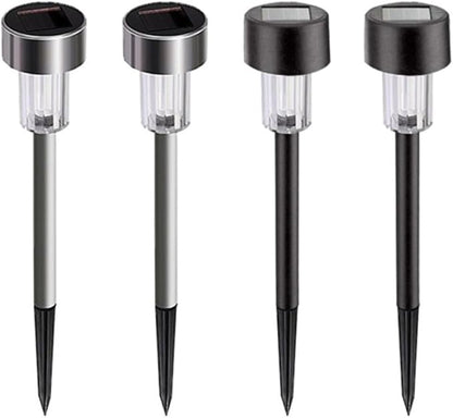 Alipis 10pcs Waterproof Solar LED Garden Path Lights, Outdoor Landscape Ground Plug Lawn Lamps White Light for Driveway and Yard Lighting