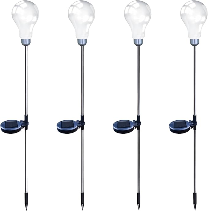 4-Pack Solar Garden Lights, 16 Led Warm Glow, 2.5W Solar Pathway Lights with Stakes, Outdoor Waterproof Decorative Lighting, Fcc & Ce Approved