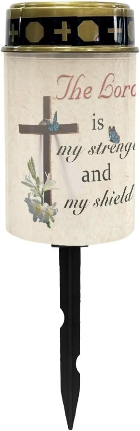 Solar Stake Lights Yard Lawn Solar Powered Lights Cemetery Decorations Driveway Markers Patio Accessories Ornament Sympathy Remembrance Memorial Gift - Cross Letters
