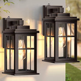 Anti-Rust Dusk to Dawn Outside Lights, 2-Pack Oil Rubbed Bronze Exterior Lighting Fixtures, Easy-to-Install Waterproof Modern Outdoor Wall Light for Porch, Garage, Front Door