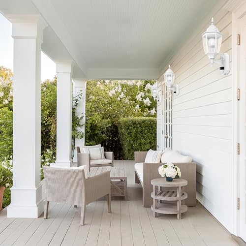 Lamomo Motion Sensor Outdoor Wall Lights Fixtures, 2-Pack Porch Lamp, White