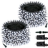 2 Pack Extendable Christmas String Lights Indoor Outdoor 400 LED Cool White