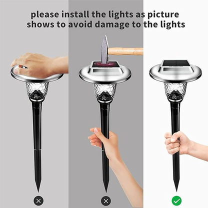 Ulalaza Garden Solar Lights Multi-Color Changing LED Flower Stake Light Decorative Landscape Lawn Yard Outdoor Lights About Length 120 * 120 * 425mm/5 * 5 * 17inch
