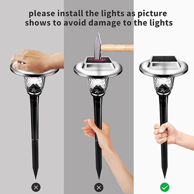 Ulalaza Garden Solar Lights Multi-Color Changing LED Flower Stake Light Decorative Landscape Lawn Yard Outdoor Lights About Length 120 * 120 * 425mm/5 * 5 * 17inch