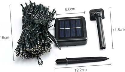 Uonlytech 2 Sets 10M Waterproof Solar LED String Lights 100 LED Outdoor Fairy Lights for Garden Trees Decor Energy-Saving Solar Powered for Patios and Pathways