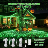 JMEXSUSS 200 LED Green Net Lights Plug in, 9.8ft x 6.6ft Connectable Christmas Net Lights Outdoor, Green Bush Light for Christmas Tree Halloween Garden Decor