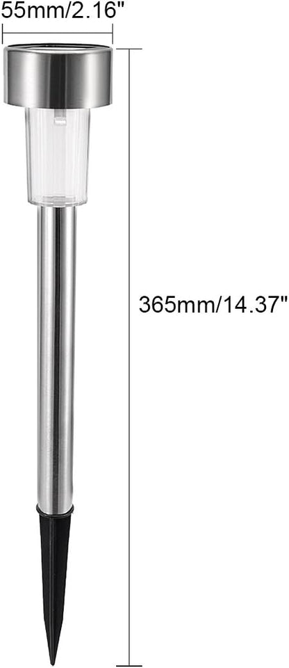 12 Pack Solar Ground Light Pathway Landscape Lamp Stainless Steel Silver Tone (id: 8cf 123 81b ab3 d68