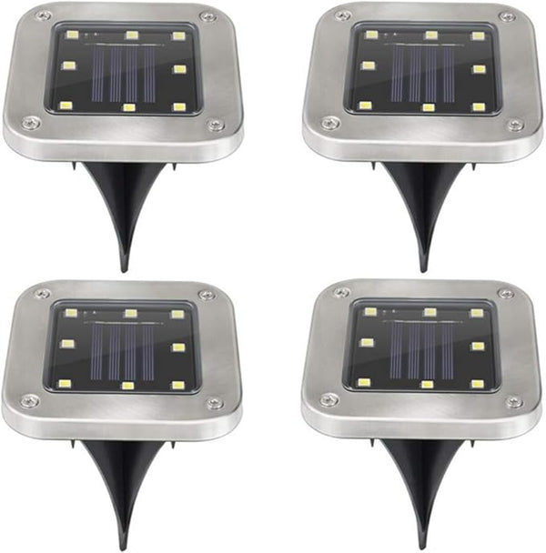 Solar Ground Lights 8 LED Disk Light Solar Powered Outdoor in-Ground Lights for Outdoor Garden Lawn Yard Walkway | Lumora