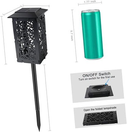 Happyyami Solar Garden Lights Outdoor LED Ground Lamp Lawn Pathway Lighting for Patio Easy Installation No Wiring Weather Resistant Decorative Landscape Illumination