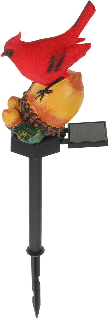 Didiseaon Red Cardinal Yard Stake, Solar Cardinal Garden Decor Bird Figurine with Nuts Solar Light Outdoor Stake Patio Yard Lawn Porch LED Pathway Christmas Decorations
