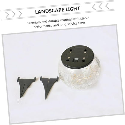 POPETPOP LED Crackle Ball Light LED Solar Garden Ground Lamp for Outdoor Decor Waterproof Light for Pathway and Lawn