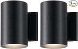 Kichler Cylinders 7" Outdoor Wall Sconce in a Black, 1-Light Exterior Wall Light, Cylinder Fixture, (7" H x 5" W) | Lumora