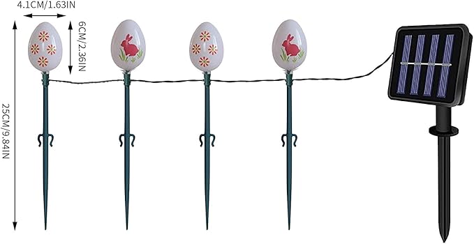 20 Pack Solar Eggs Stake Lights for Easter Decor, 3 Lighting Modes, Outdoor Waterproof Colorful Solar Light for Garden Pathway Light Cemetery Grave Porch Walkway Easter Theme Decorations