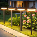 LETMY Solar Pathway Lights Outdoor, 4 Pack 2X Brighter Solar Lights Outdoor Waterproof, Taller Pathway Light with Larger Panel, Auto On/Off Up to 12Hrs Driveway Light for Yard Outside Patio Path Lawn