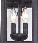 Franklin Iron Works Bransford Traditional Rustic Outdoor Wall Light Fixture Lantern Black Specked Gray 17" Clear | Lumora