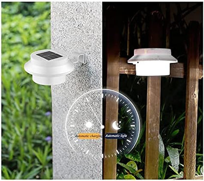 6-Pack Solar Gutter Led Lights, Outdoor Solar Fence Lights Deck Lights for Eaves Garden Landscape Yard (Black)