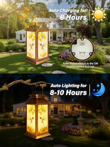 Guhope Birthday Gifts for Women Mom Grandma Men, Solar Lanterns Outdoor Waterproof, Hummingbird Hanging Garden Decor Outdoor Solar Lights for Garden Lawn Yard Patio Porch