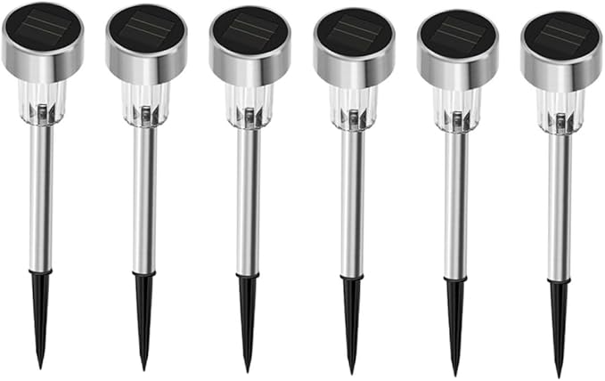 6pcs Solar Garden Lights Outdoor Pathway Lamps Efficient Charging Design for Courtyards Parks and Gardens