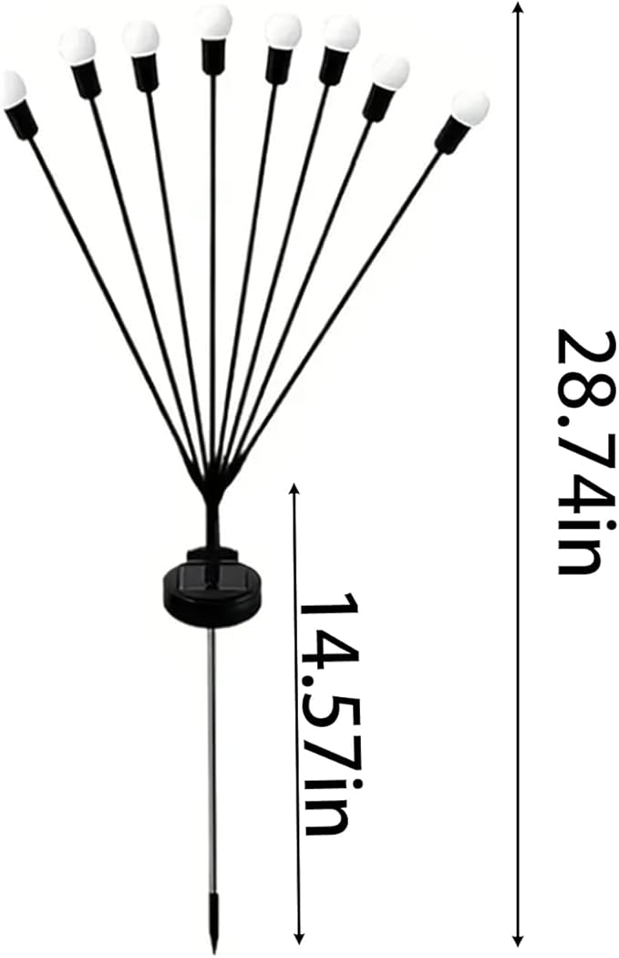 Solar Garden Lights Outdoor Waterproof Upgraded Flexible Titanium Wires Wind Swaying Firefly Lights for Patio Yard Pathway Unique Dancing Solar Decor Gifts for Women Christmas (2Pack)