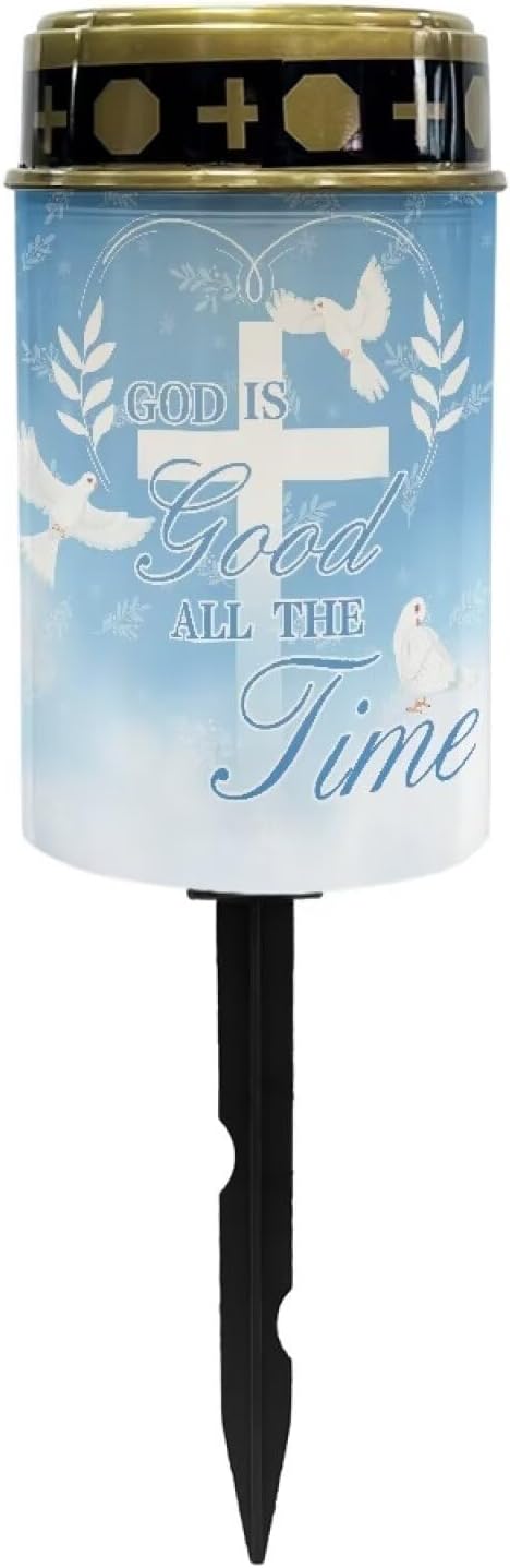 Cross Pigeon Solar Powered Cemetery Memorial Light,Cemetery Decorations for Grave,Grave Markers for Cemetery Solar Cemetery Lamp,Solar Grave Light