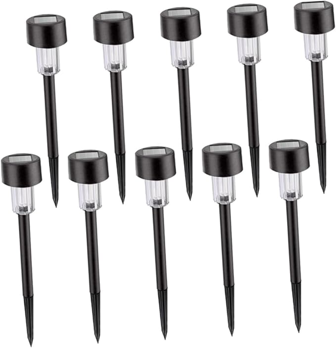 DOITOOL 10pcs Decorative Garden Stakes Solar Garden Light Lights Path Led Motion Driveway Road Outdoor Step Lamp Waterproof Lawn Landscape Patio Yard Decor Garden Decor for Outside Black