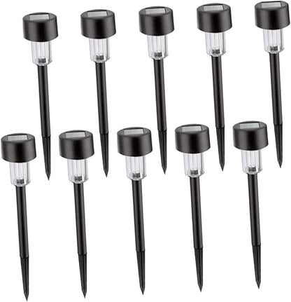 DOITOOL 10pcs Decorative Garden Stakes Solar Garden Light Lights Path Led Motion Driveway Road Outdoor Step Lamp Waterproof Lawn Landscape Patio Yard Decor Garden Decor for Outside Black