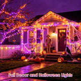 Smart Color Changing Halloween Light 198FT 600 LED Orange Purple App Remote