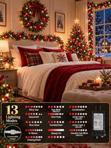 Connectable 100LED 43FT Red and White Christmas String Lights Indoor