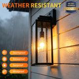 17 Inch Motion Sensor Dawn to Dusk Outdoor Sensor Light Fixture Waterproof Porch Lights Anti-Rust Exterior Wall Mount Light Outdoor Wall Lantern for Patio Front Door Garage