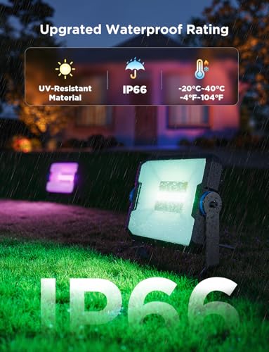 Govee Outdoor Flood Lights 2, RGBIC IP66, Wired 4 Pack
