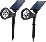 Uonlytech 2pcs Led Solar Garden Path Lights Ground Plug RGB Landscape Spotlights Outdoor Patio Lighting No Wiring | Lumora