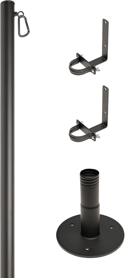 Premium String Light Pole - 1 Pack - Extends to 10 Feet - Deck Mount (Wood/Concrete)