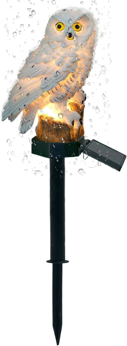 Solar Owls for Outdoor and Garden Decorative – Resin Animal Night Light, with Stake for Outdoor Solar Lighting – for Garden, Lawn, Floor, Landscape, Path, Park