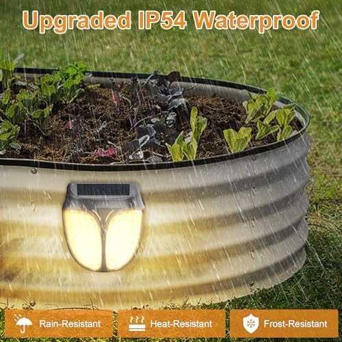 Raised Garden Bed Solar Lights Magnetic, IPX4 Waterproof Solar Lights Outdoor Dusk to Dawn, Solar Powered Garden | Lumora