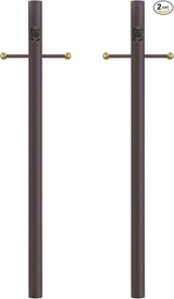 Solus 7-Foot Direct Burial Lamp Post – Outdoor Aluminum Light Pole with Decorative Cross Arm & 120V Outlet – Fits | Lumora