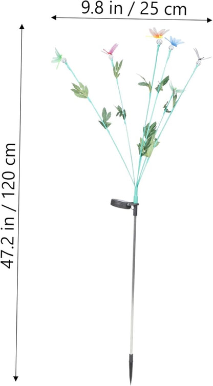 Uonlytech Solar Dragonfly Garden Stake Lights LED Solar Stake Lights for Outdoor Patio Decorative Landscape Lighting with Realistic Dragonfly Design