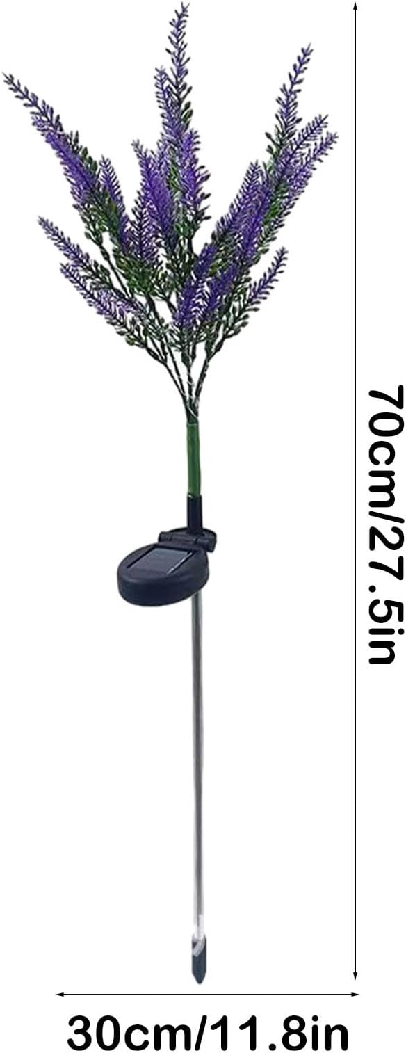 Solar Light Outdoor Garden Decorative Lavender Flowers 2 Pack, Waterproof Solar Garden Lights with Purple Flowers, Color Changing LED Solar Powered Landscape Lights for Yard Garden Patio