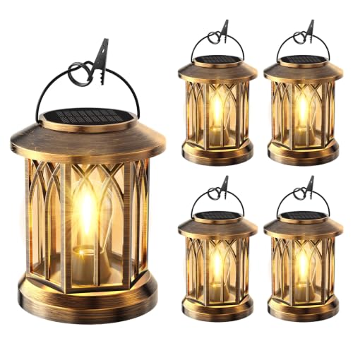 Solar Lantern Outdoor Lights with Wall Mount Kit, Upgraded Solar Lanterns