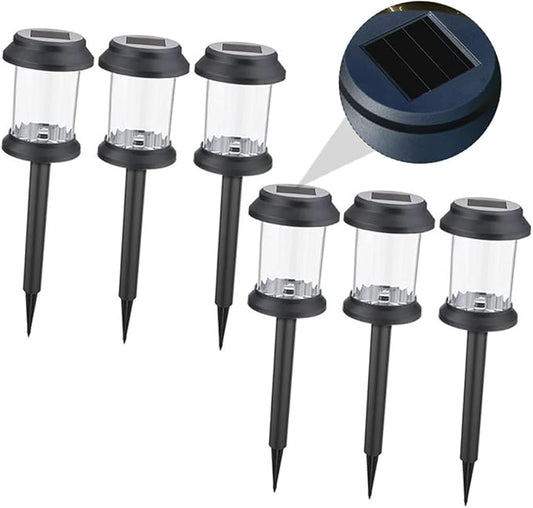 6pcs Solar Outdoor Lawn Lights LED Waterproof Decorative Ground Plug Lamp for Garden Pathway Landscape Lighting for Backyard and Patio