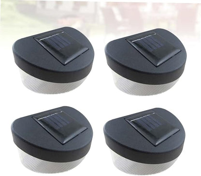 GLEAVI 4pcs Solar LED Wall Lamp Black Shell Outdoor Garden Light for Pathway Fence and Porch Decor Solar Energy Lamp