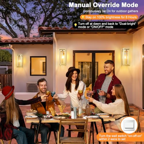 15" Motion Sensor Outdoor Wall Lights, Outdoor Sconces, 2 Pack