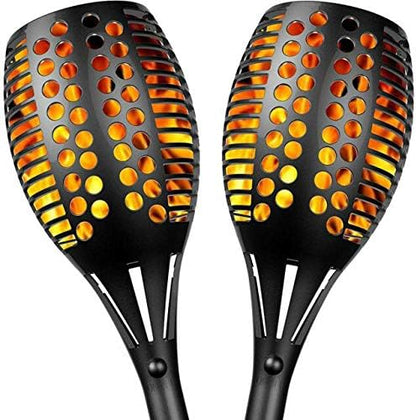 Solar Lights, Waterproof Flickering Flames Torches Lights Outdoor Landscape Decoration Lighting Dusk to Dawn Auto On/Off Security Torch Light for Garden Patio Deck Yard Driveway, 2 Pack