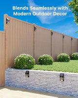 4 Pack Metal Solar Fence Lights Cool White Lamp with Motion Sensor