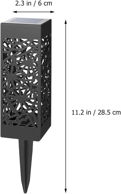 2pcs Solar Lawn Lights Outdoor Garden Solar Pathway Lights Hollow Outdoor Stake Lamps with Warm White and Cool White LED for Yard Driveway Landscape Lighting