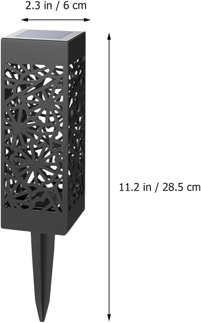 Ciieeo 2pcs Hollow Solar Lawn Path Lights Warm White and Cool White Light Garden Ground Plug Solar Lamps Outdoor Driveway Landscape Lighting