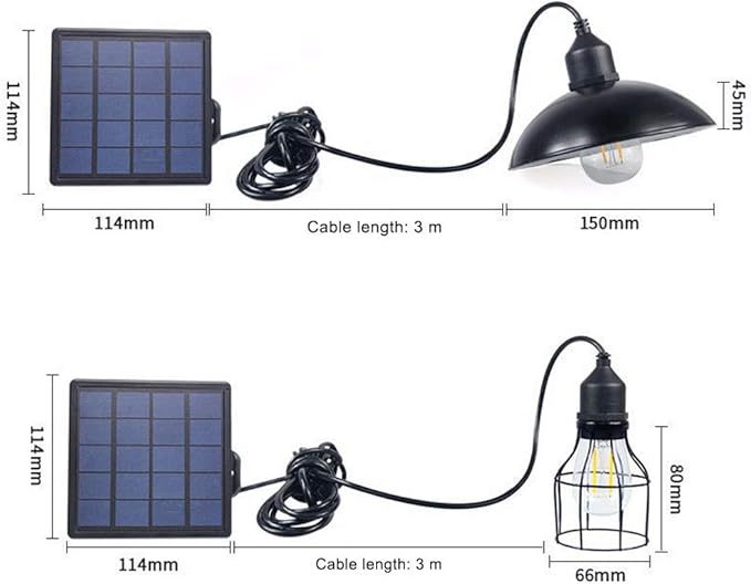 Lixada Solar Pendant Light Outdoor Hanging Light Shed Light with E27 Industrial Edison Bulb IP65 Waterproof for | Lumora