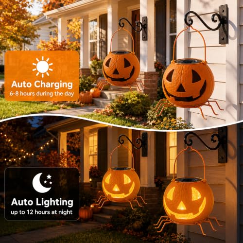 Halloween Decorations Pumpkin, Solar Pumpkin Lights Outdoor Halloween Decor