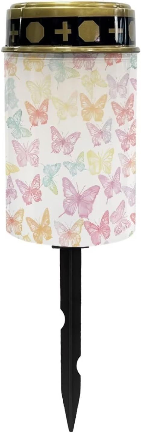 Colorful Butterfly Cemetery Solar Lights LED Solar Lights for Cemetery Gravesite Solar Lights Grave Decorations for Cemetery Mom Solar Lights Outdoor Waterproof Lights